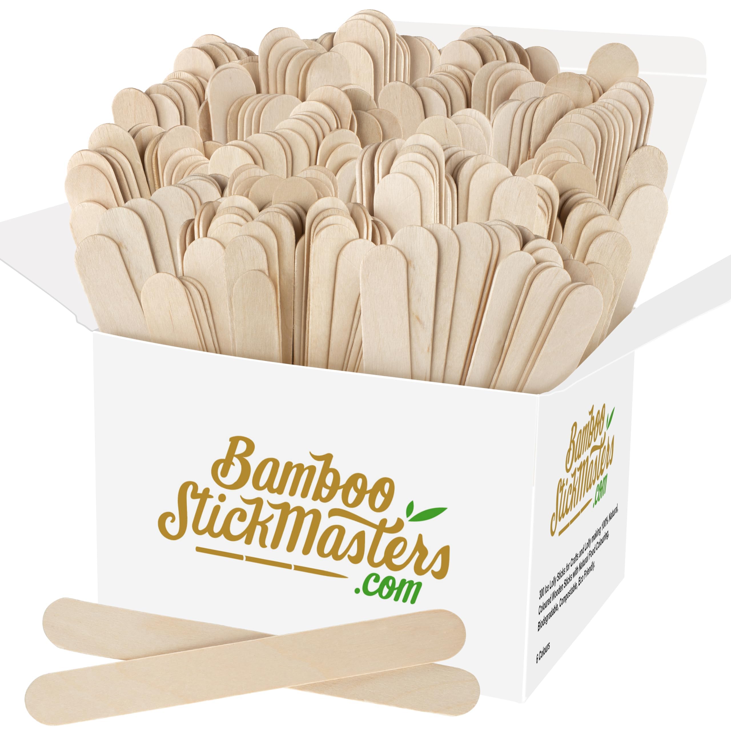 Jumbo Lolly Sticks 300 Giant Wooden Lollipop Sticks Natural Wood Art and Crafts Plant Labels Popsicle