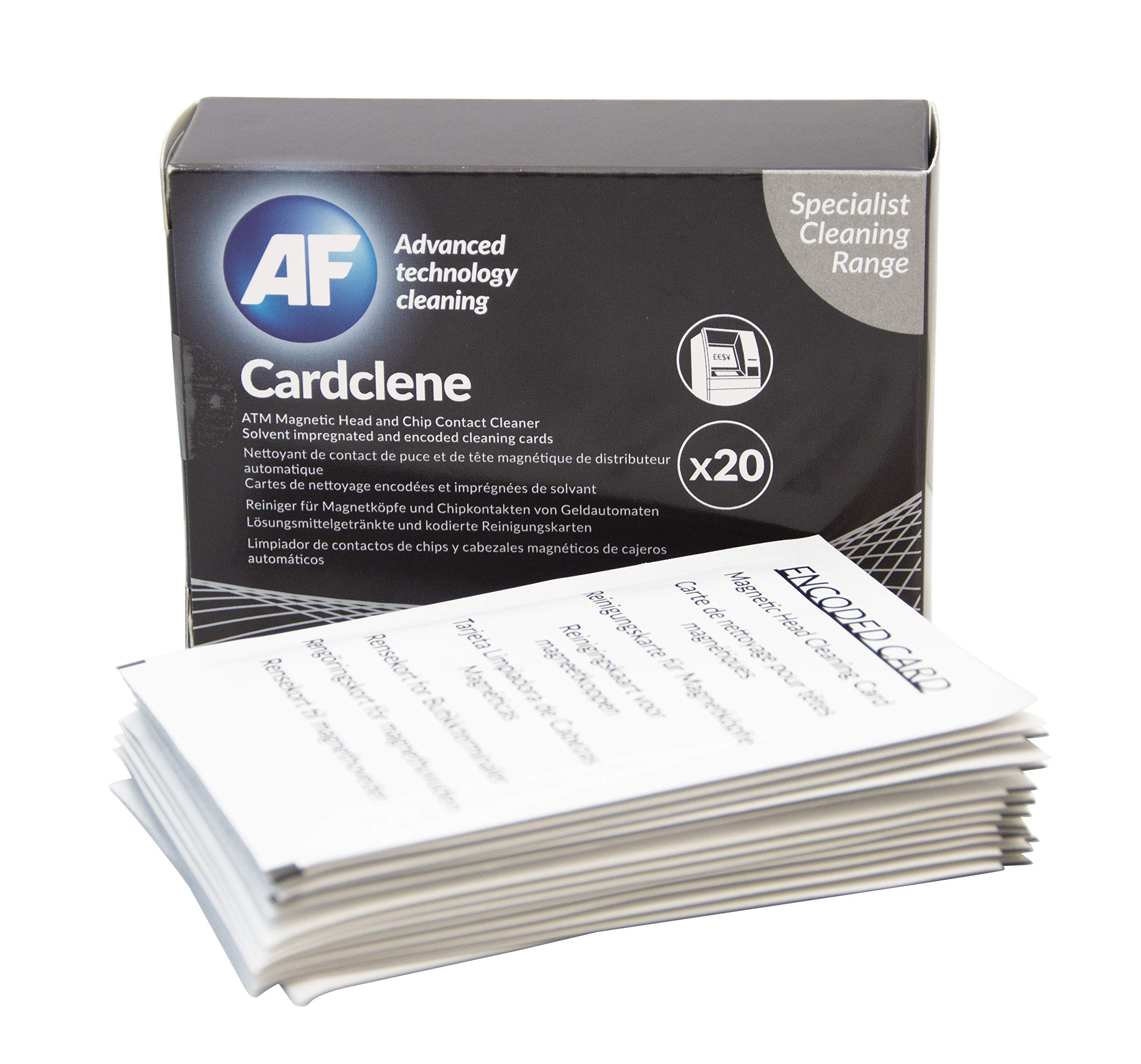 ATM Chip and Pin Cleaner. Encoded Card for Cleaning ATMs, Card Readers, cashpoints, Hole-in-The-Wall Machines. 20 Moist Cards hygienically Sealed.