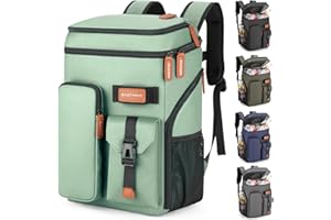 BAGPARKK Insulated Cooler Backpack,33 Cans Multifunctional Double Deck Leakproof Cooler Bag with Sternum Strap,Large Capacity Lightweight Travel Camping Beach Backpack