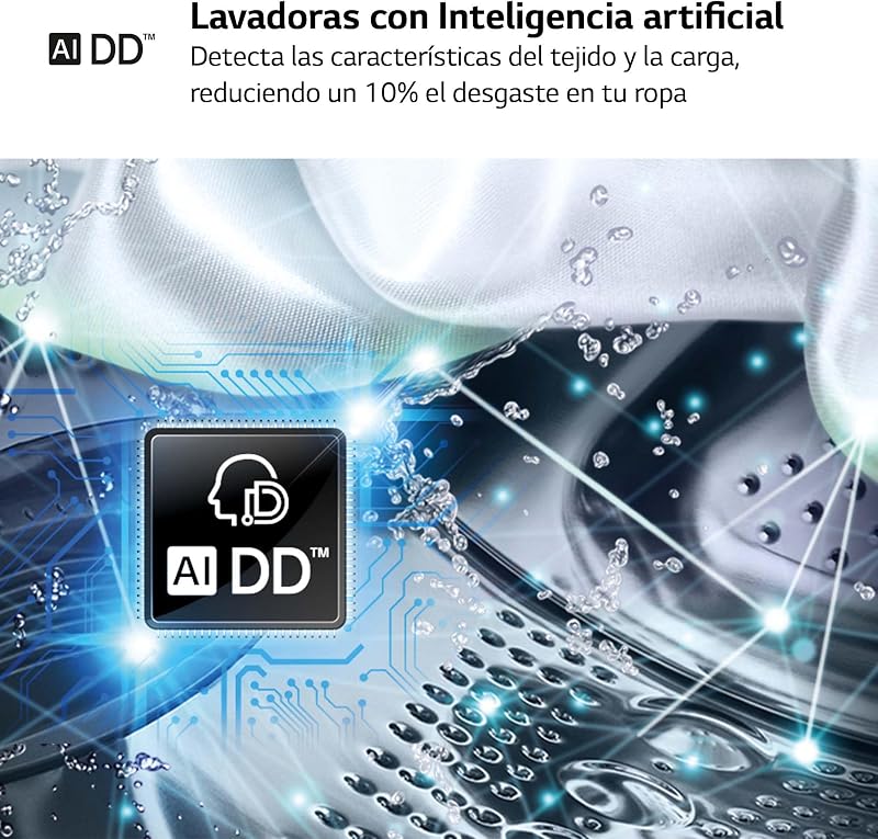Lg f4wr5510a0w - máquina de lavar inteligente, 10kg, ai direct drive, 1400rpm, carregamento frontal, turbowash 360º, vapor, classe a, série 550, branco
