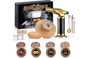 OGERY Cocktail Smoker Kit with Torch, Whiskey Smoker Kit with 4 Flavors Wood Chips, Mens Gifts, Old Fashioned Drink Smoker Infuser Kit, Fathers Day Birthday Gifts for Men, Dad, Husband (No Butane)