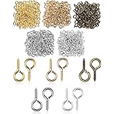 VZYUVY 1000Pcs Screw Eye Pins, Small Screws Eyelet Hook for DIY Crafts, Art Projects, Tiaras and Jewelry Making