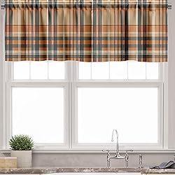 Ambesonne Botanical Valance & Tier Curtain 3 pcs