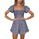 Jeanewpole1 Women Shirred Smocked Tube Top Short Wide Leg Pants Romper Jumpsuit