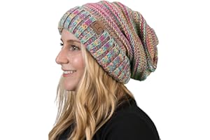 Funky Junque Trendy Warm Oversized Chunky Soft Oversized Cable Knit Slouchy Beanie