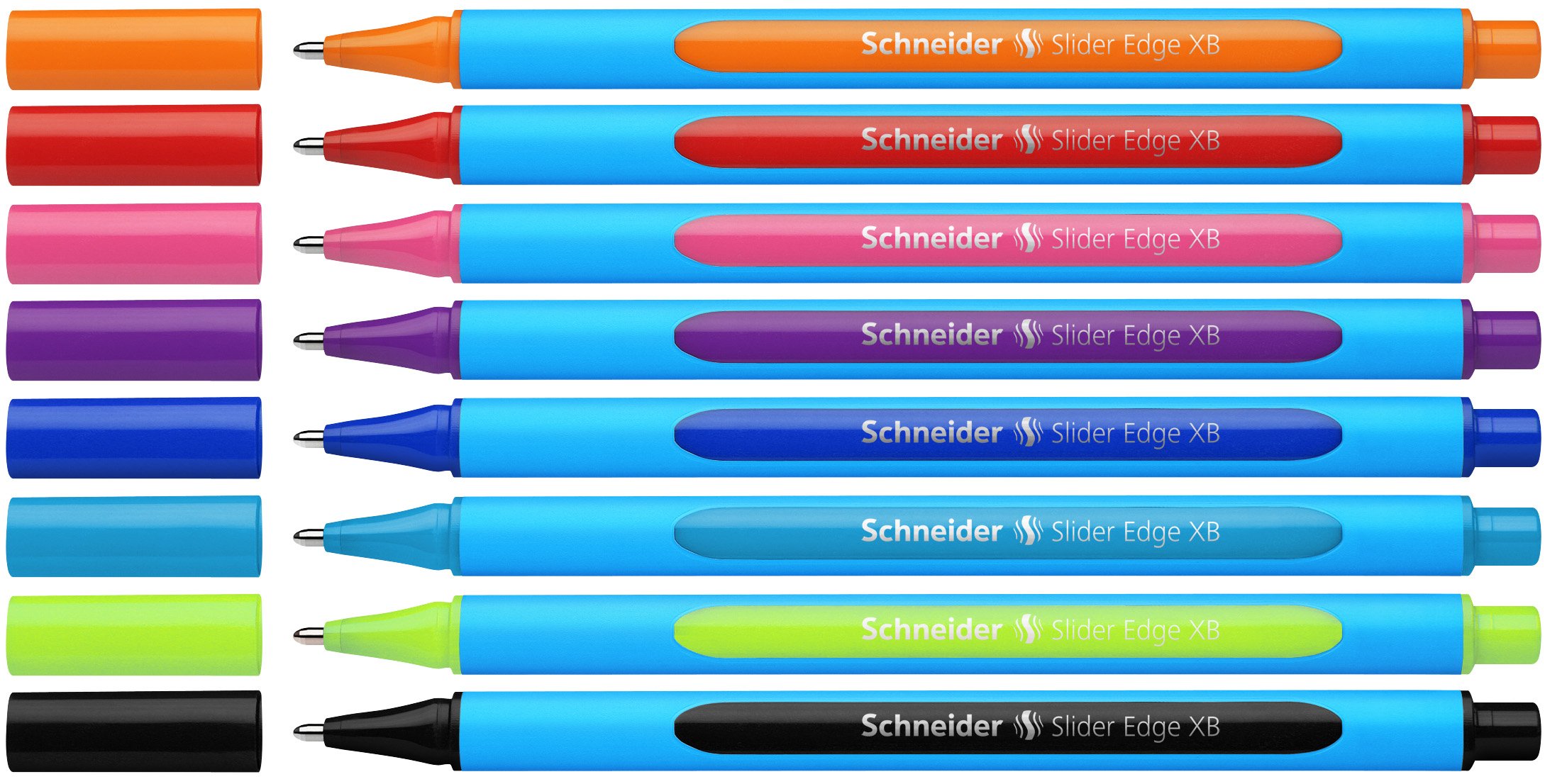 Schneider Pens Box 8X Ballpoint Pen Slider Edge XB Colours