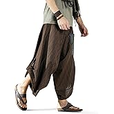 The Veshti Company Soft Boho Harem Pants Pajama for Men, 100% Cotton High Waisted Harem Yoga Bottoms For Him