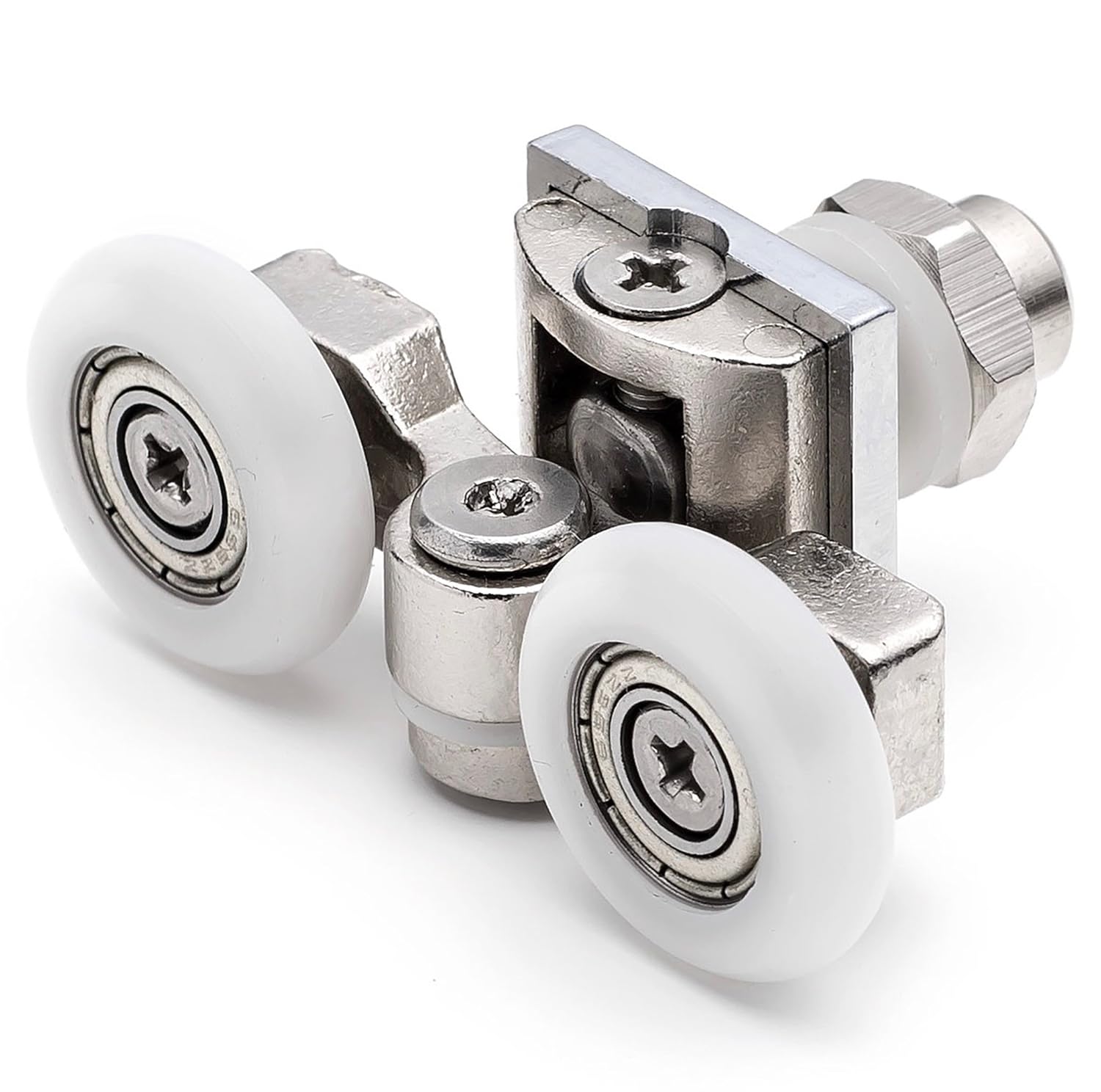 2 x Twin Top Zinc Alloy Shower Door Rollers/Runners 23.3mm Wheels