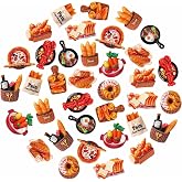 36-Piece Cute Resin Fridge Magnets Set - Colorful Kitchen Refrigerator Magnets for Home &amp; Office, Whiteboard Magnetic Stickers for Photos, Notes, Memos, Shopping Lists (Bread and Food Series)