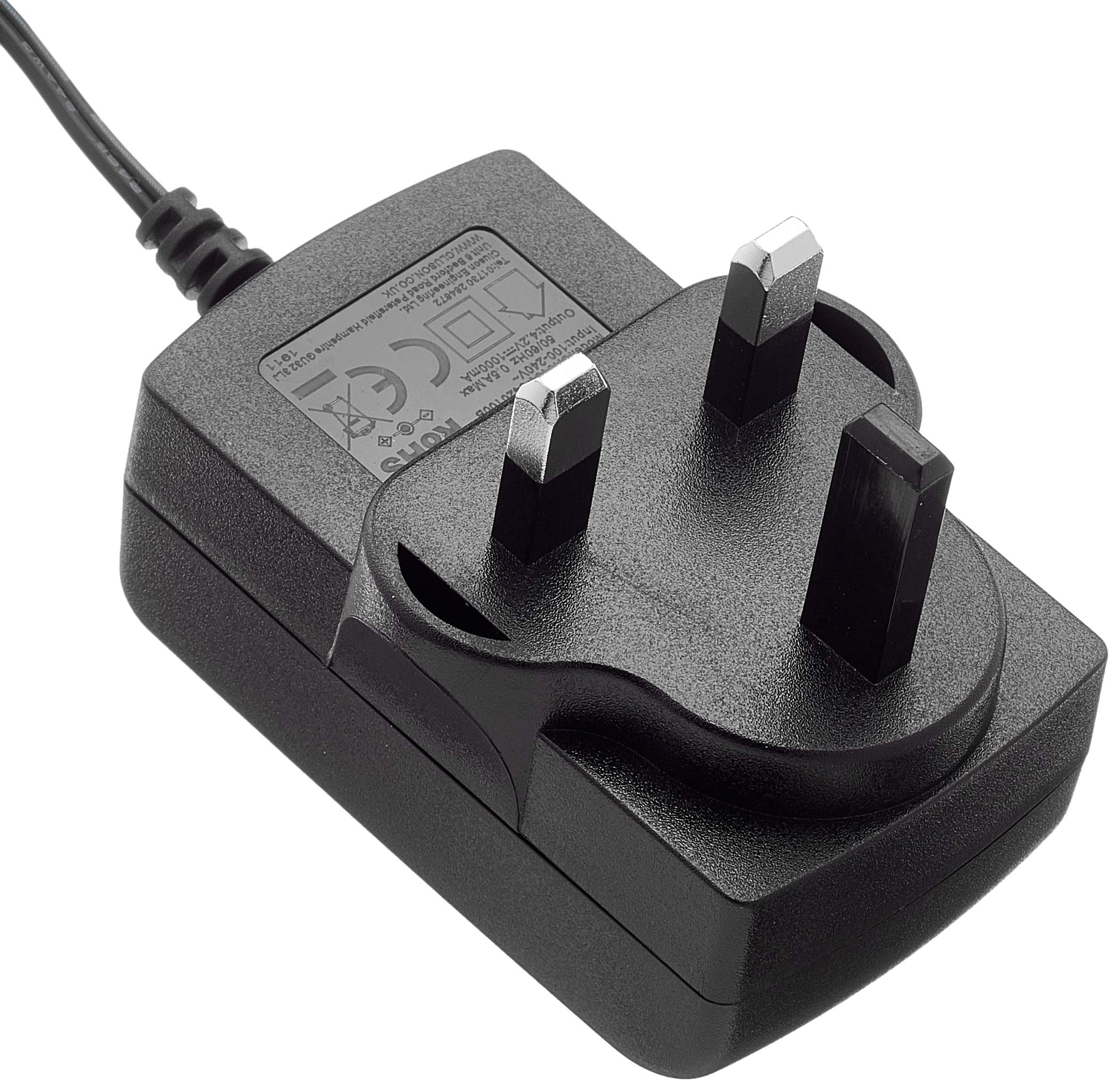 Clulite CH38 Mains Charger 4.2v 1amp DC Plug For PLR-500 Long Ranger LED Pistol Light, Black