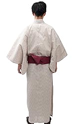 Edoten Men's Kimono Japan Shijira Weaving Yukata