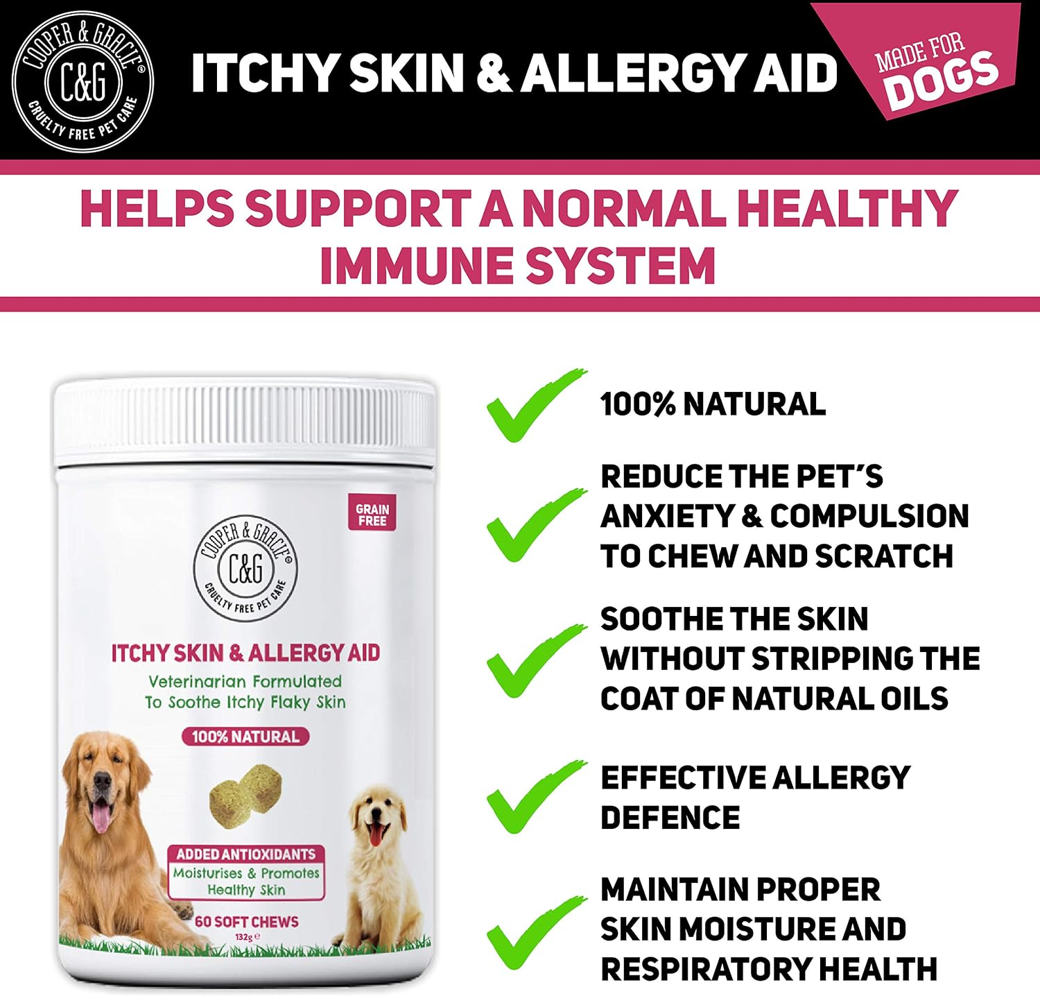 Anti-Itch Supplement For Dogs 60 Soft Chews, White, 60 Count (Pack of 1) - Image 3
