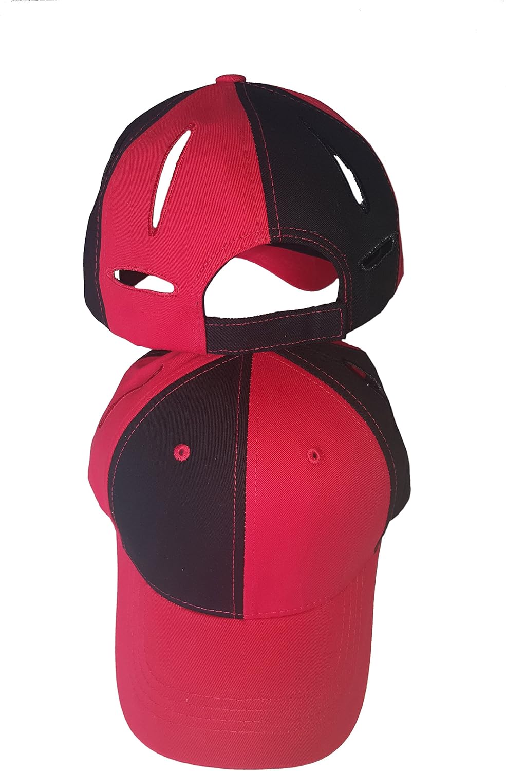 hat with pigtail holes