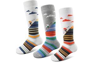 Cimkiz Ski Socks Kids Winter Warm Thermal Snow Socks, Skiing Snowboarding Skating for Toddler Boys and Girls 2 Pairs/3 Pairs