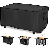Saking Rectangular Fire Pit Cover, Waterproof Windproof Anti-UV Heavy Duty Cover for Gas Fire Table Furniture - 42 x 24 x 24 inch