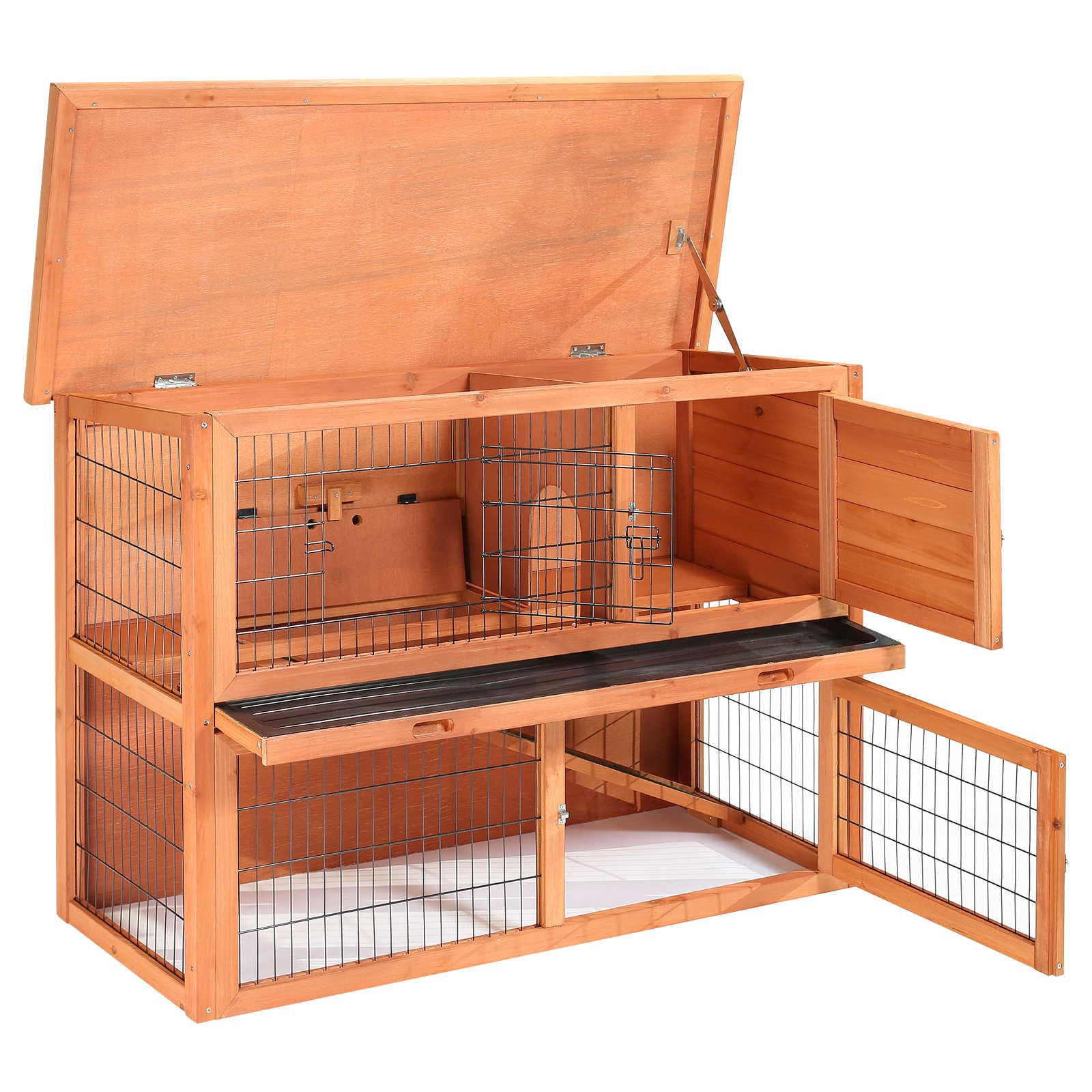 SmithBuilt 48" Rabbit Hutch Two Story Wood Bunny Cage Buy Online in