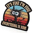 XMJY It's Fine I'm Fine Everything is Fine Patch, Embroidered Hook and Loop Patches, Funny Meme Morale Patch for Backpacks, Dog Harnesses, Army Vests, Gym Bags, Hats, Helmets