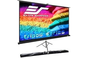 Elite Screens Tripod, 72-inch, Adjustable Multi Aspect Ratio Portable Pull Up Projection Projector Screen, T72UWH