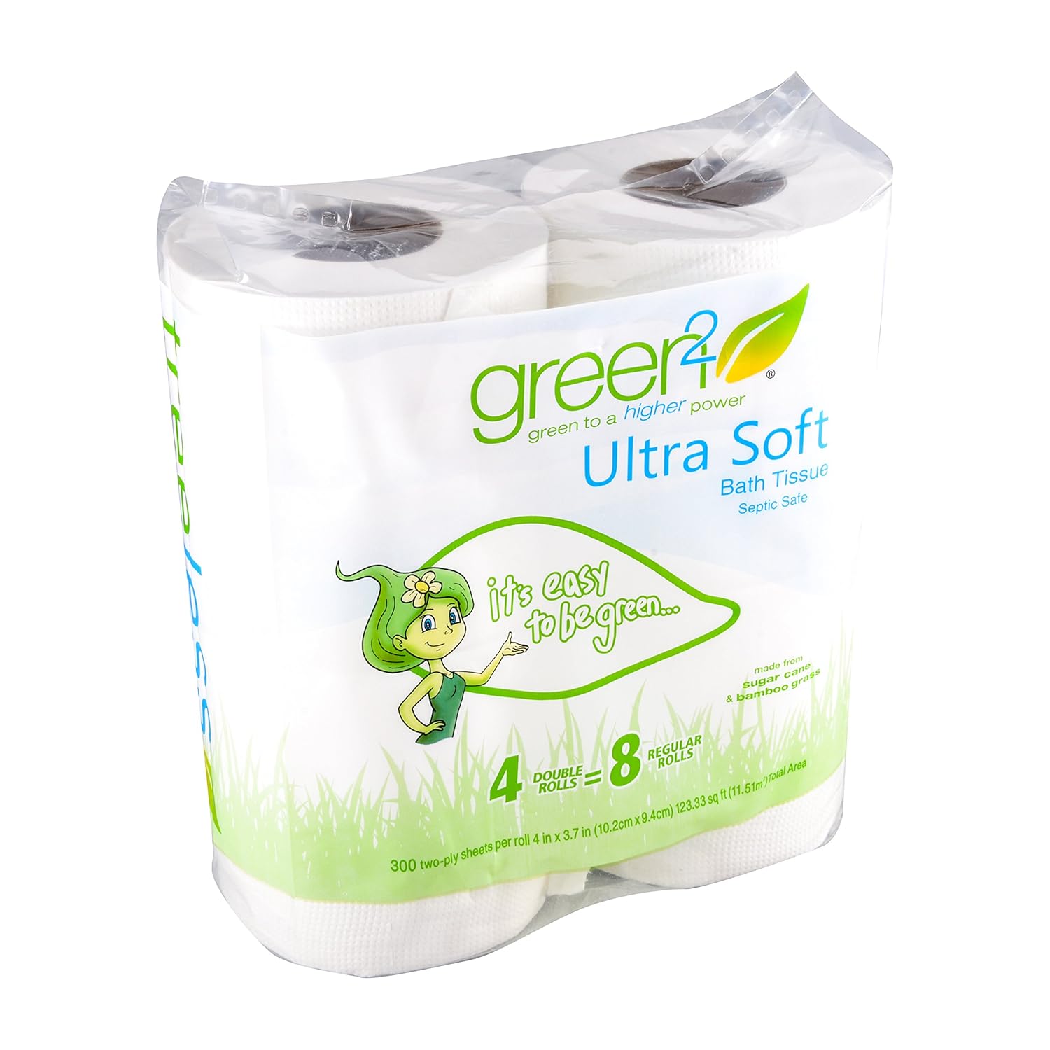 Green2 Bath Tissue 2Ply 300 Sheet T, 4 ct Grocery