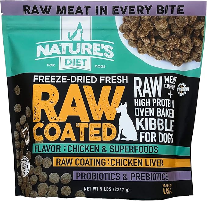 Nature's Diet FreezeDried Fresh Raw Coated Chicken, Bone Broth