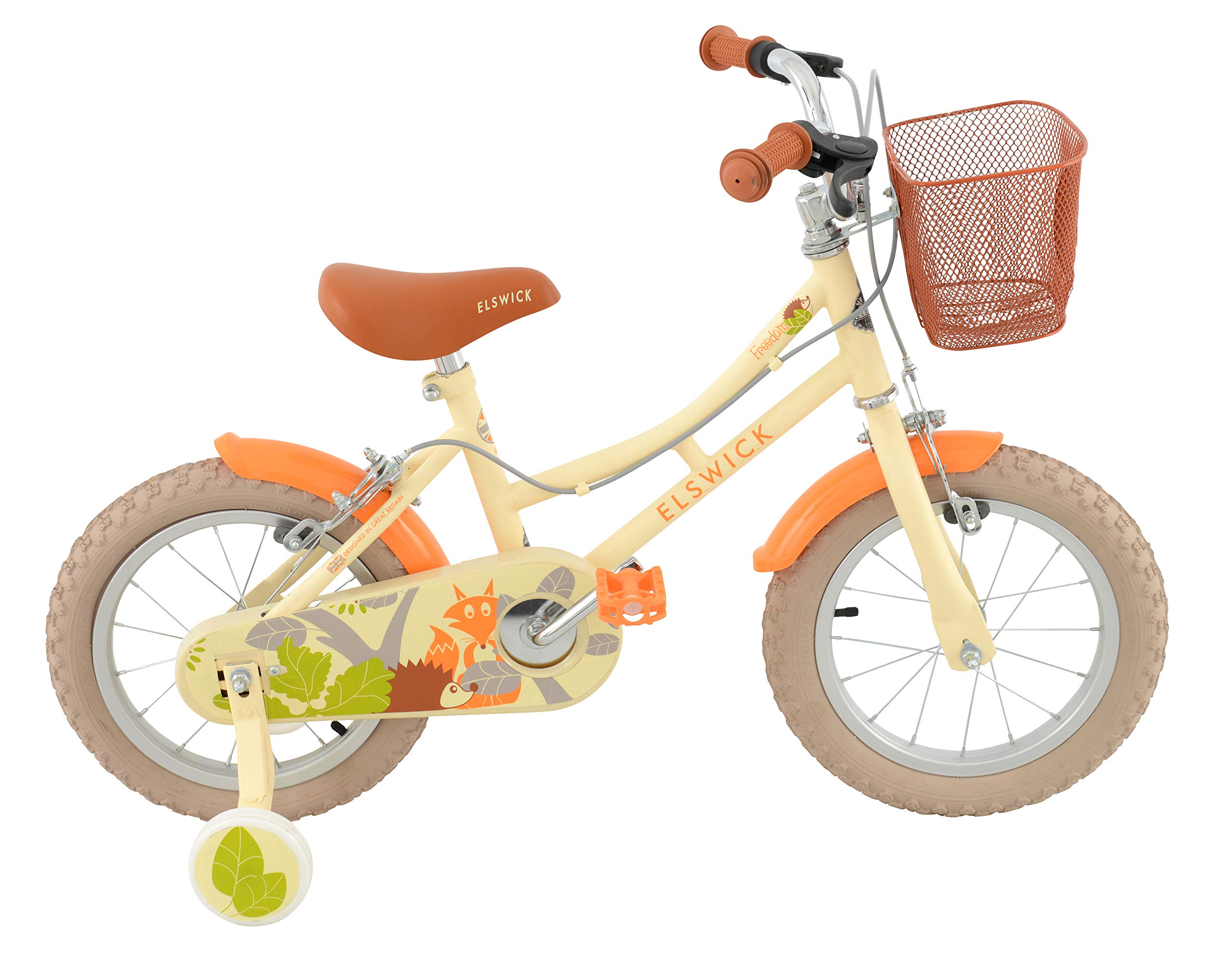 Elswick Freedom 14" Kids Heritage Bike | Girls Heritage bike | Low-step frame, Hi-rise handlebars, Front basket | cream/orange | Ages 3+