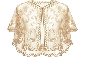 Fumwase 1920s Shawl Wraps Sequin Beaded Evening Women's Flapper Shawl Bridal Shawls Flapper Evening Dresses Cape Wedding Shaw