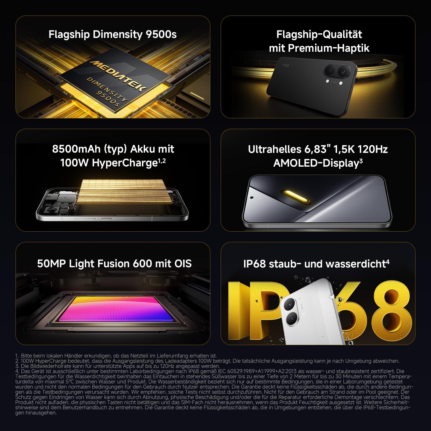 XIAOMI Poco X8 Pro Max Smartphone 12GB+512GB, Dimensity 9500s Prozessor, 8500mAh Akku, Ultra-helles AMOLED-Display, 50MP Light Fusion 600 Hauptkamera mit OIS, Schwarz, 3 Jahre Garantie 2