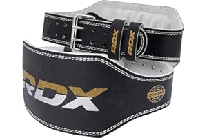 RDX Weight Lifting Belt for Fitness Gym - Adjustable Leather Belt with 6 inches Padded Lumbar Back Support - Great for Bodybu