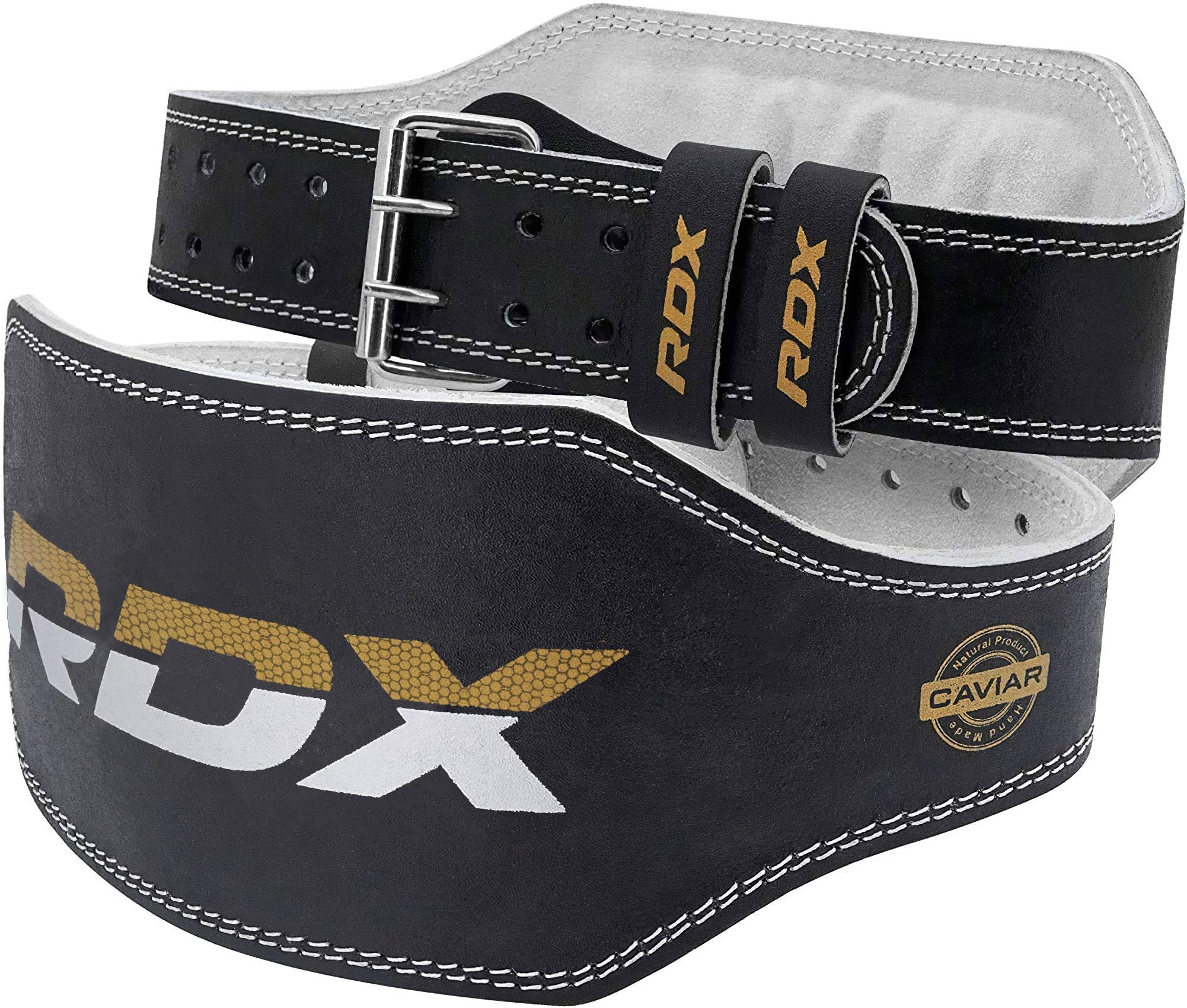 MRX 10mm Leather Powerlifting Belt – 4″ Wide, Double Buckle, Unisex Gym Back Support (Model 2028-26)