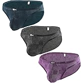 iKingsky Men's Four Way Stretch Briefs Soft Bulge Underwear Sexy Low Rise Pouch Underpanties for Men