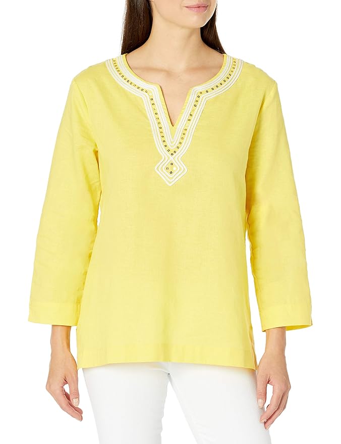 Pappagallo Women's Mandarin Tunic Amazon.in Clothing & Accessories