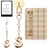 Kindle Dust Plug Charm &amp; Chain, Alphabet Letter Charms with Removable Heart Hook, Type-C Charger Port Dust Plug Accessories Compatible with Kindle E-Reader/Tablet/Phone, Gifts for Book Lovers