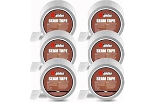 BGHDAS Peel and Stick Seam Tape, Repair Leaks and Restores Roof Seams and Tears, Used for Bonding Metal, Wood, EPDM, Fiberglass, and Tiles, Efficient to Use, 4 Inch x 50 Feet Roll（6 Piece）