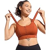 VFUS Zip Front Adjustable High Impact Sports Bras for Women Large Breasts Full Coverage Workout Running Removable Pads