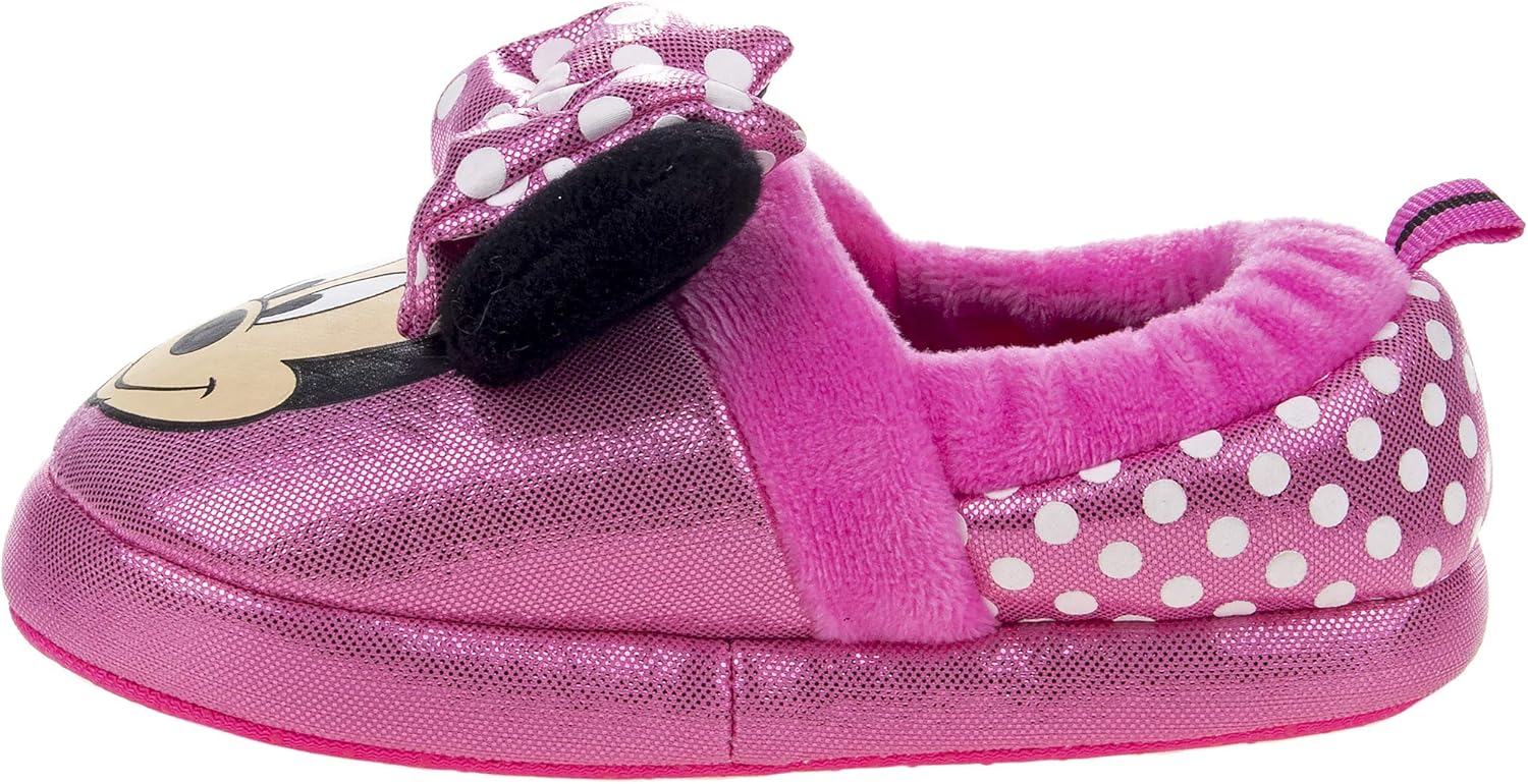  | Disney Boys and Girls Soft Plush Slip-On Slippers - Minnie and Mickey Mouse | Slippers