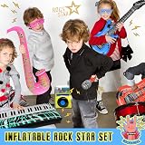 Okabay 32pc Inflatable Instruments Party Props Guitar Mic Sax Piano Drum Boom view 4