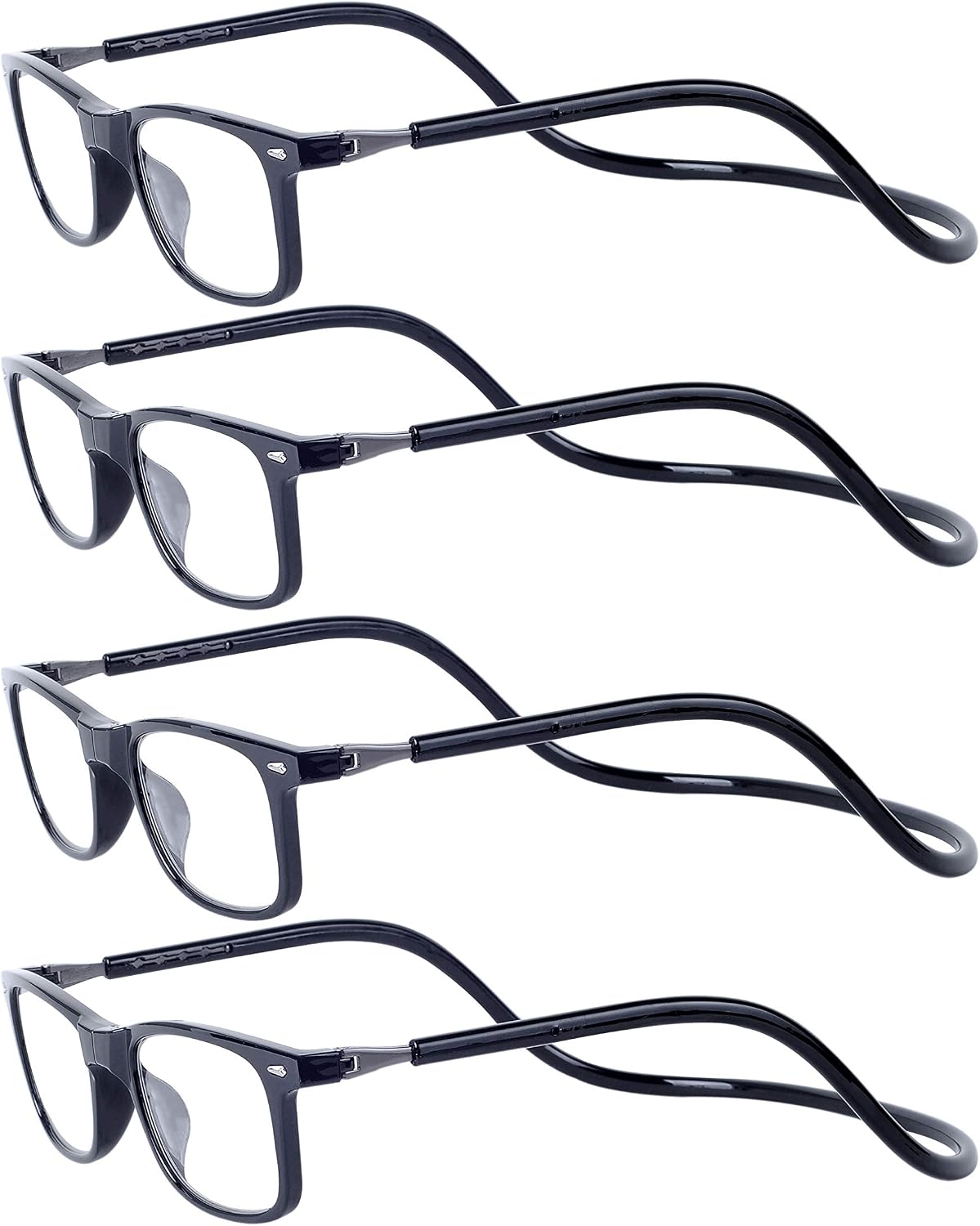 Lot De 4 Lunettes De Lecture Pliables - Dioptries +1.0 à +3.5, Anti-lumière Bleue - Monture TR90, Avec étuis