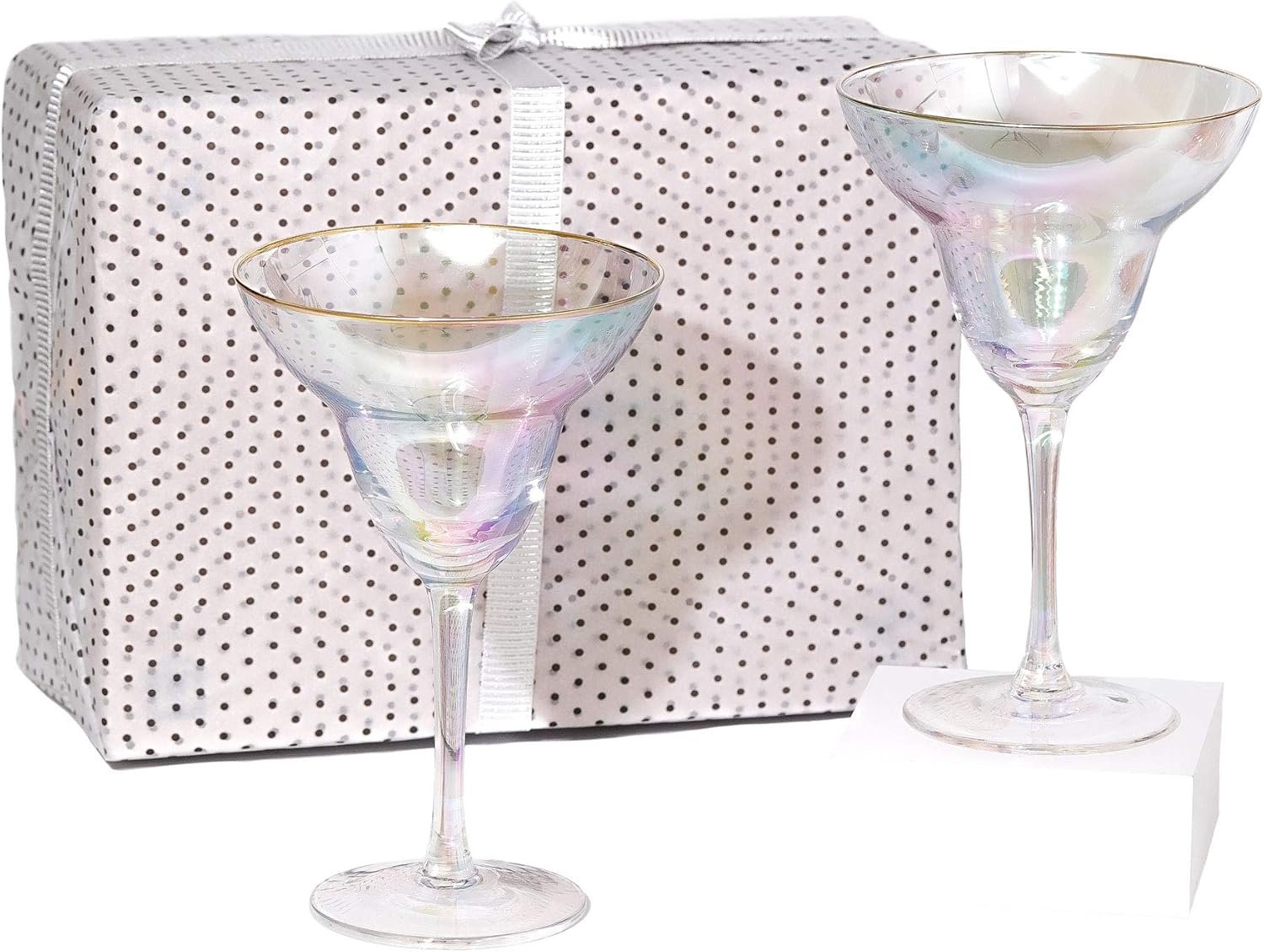 Rainbow Margarita Cocktail Glass Gift Boxed