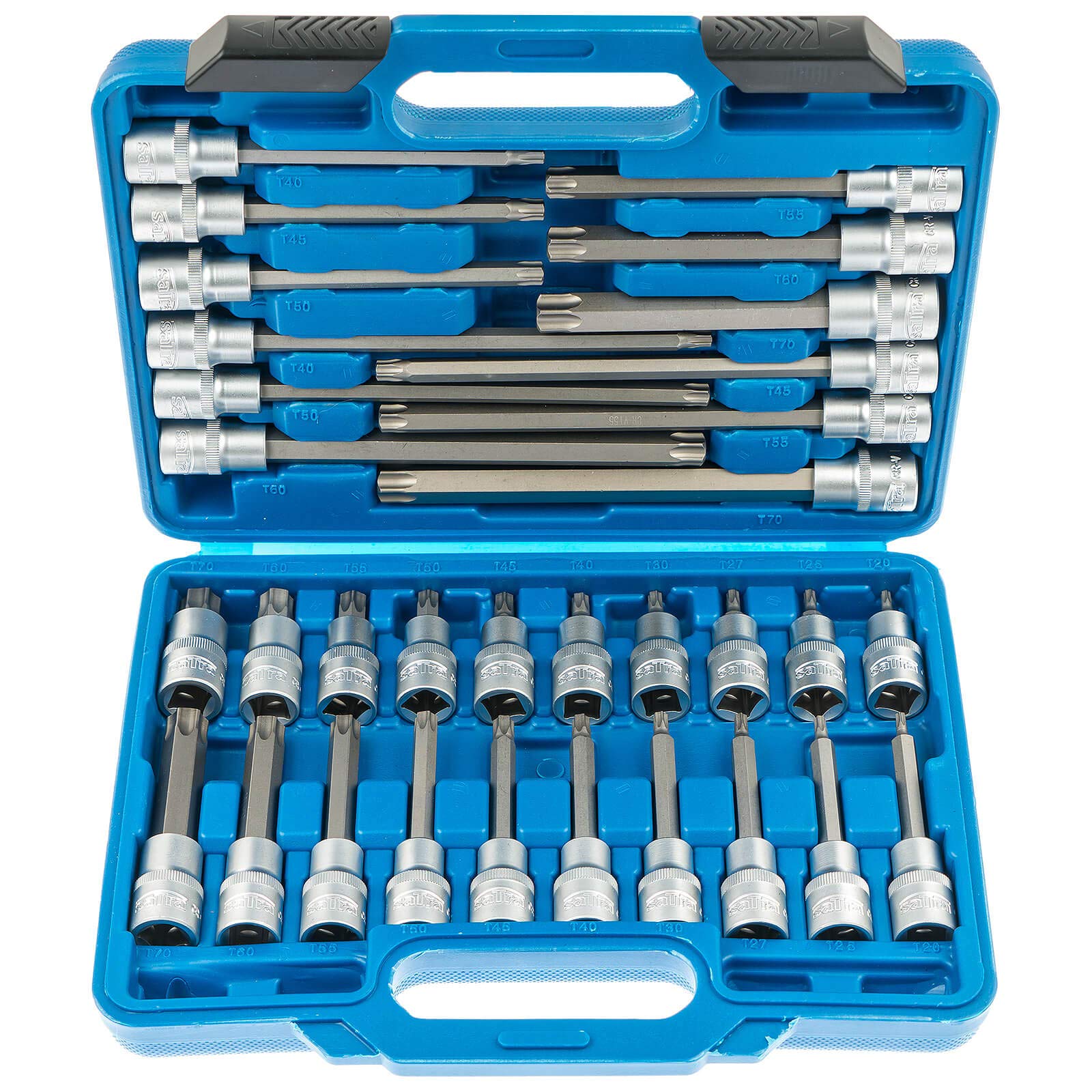 SATRA S-ST3212 Socket Spanner Set T-Profile Nuts 32-Piece 1/2 Inch Tool Bits Compatible with Torx