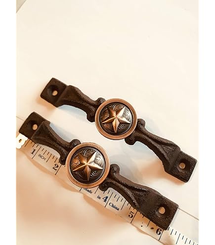 Lone Star Cast Iron Drawer Pulls - Antique Rustic Barn Gate Style (Set Of 2)