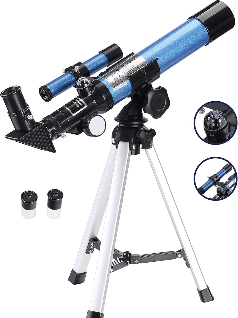Aomekie Kids Telescope 40mm 400mm Refractor with Finder Scope Tripod