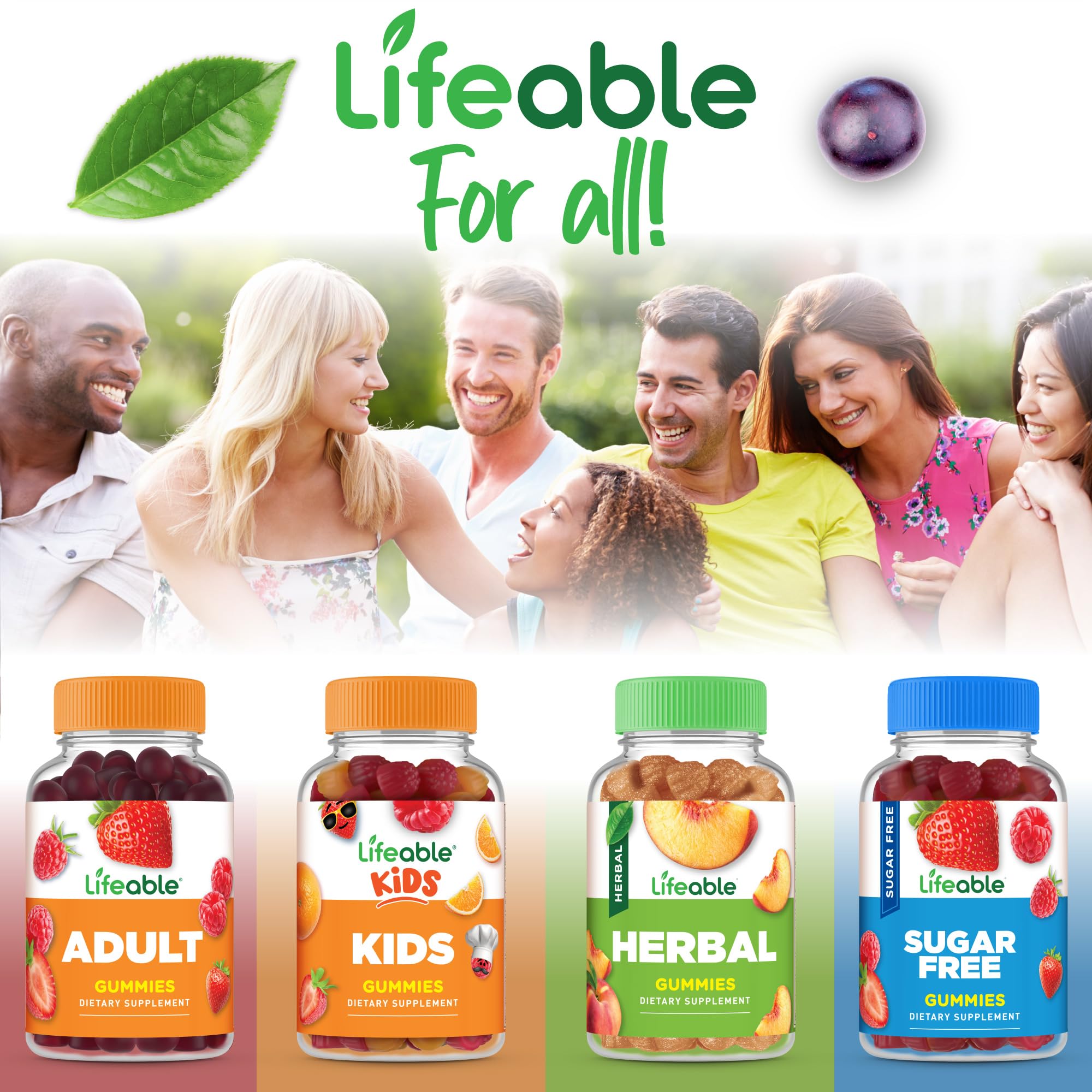 Lifeable Sugar Free Fiber Gummies for Adults | 4g | Great Tasting Fiber Supplement Gummies | Keto Friendly, Gluten Free, Vegan, Non GMO Prebiotic Fiber | for Digestive Health | 90 Gummies