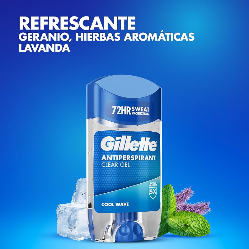 Clear Gel Antitranspirante Y Desodorante Cool Wave Para Hombre, 4x70 ml