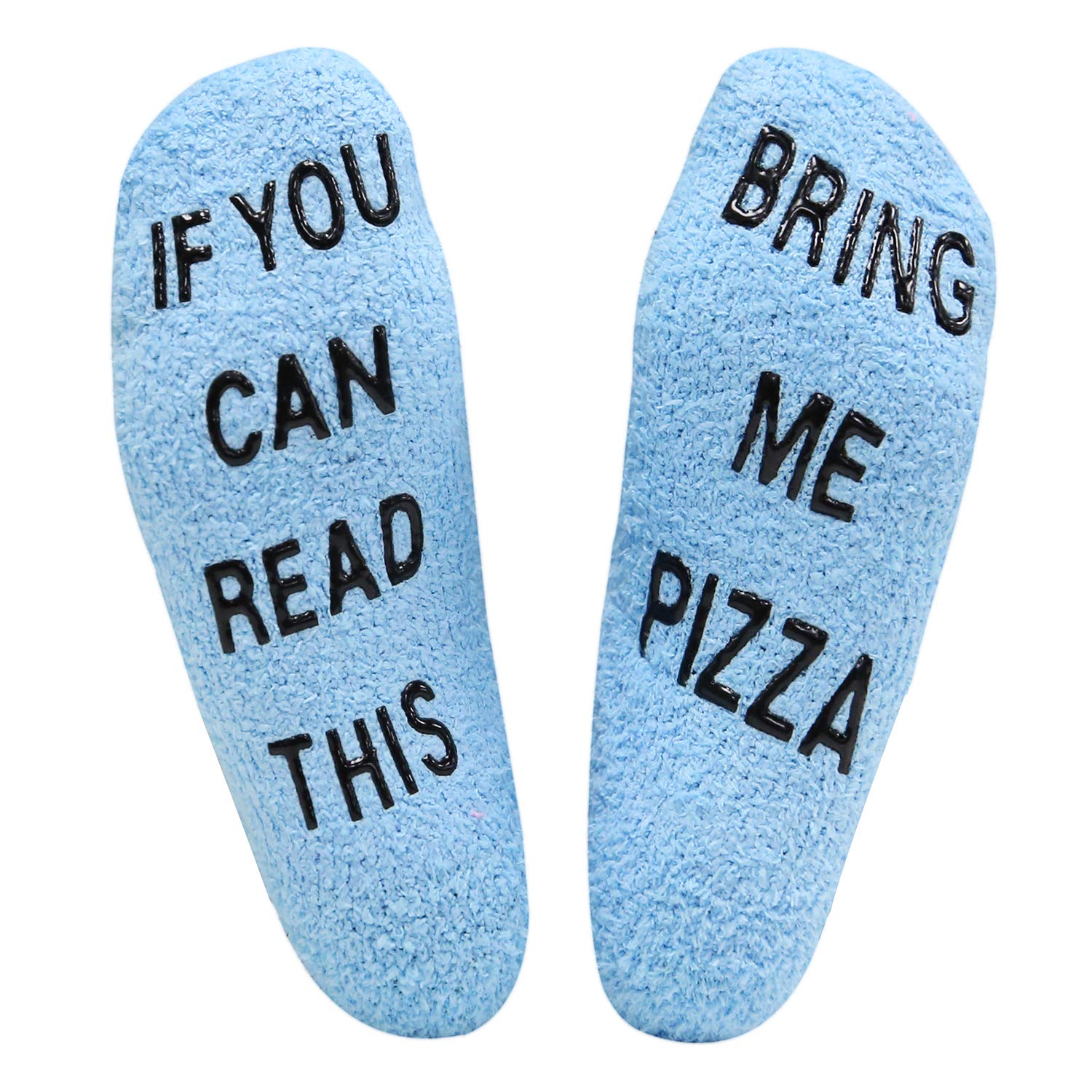 Happypop Slipper Socks If You Can Read This Fuzzy Crew Winter Warm Socks Bring Me Pizza Thermal Socks For Men Women Hollowen Christmas Birthday housewarming Gift