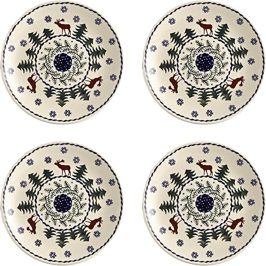Amazon Com Polish Pottery Christmas Tree Reindeer Moose Pattern