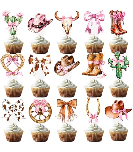 24 stuks westerse cowboylaarzen, cupcaketoppers, westerse cowboylaarzen