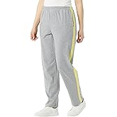 AmeriMark Women's Contrast Stripe Sweatpants Pull-On Pants with Pockets