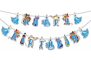 Seyal® Cinderela Happy Birthday Banner