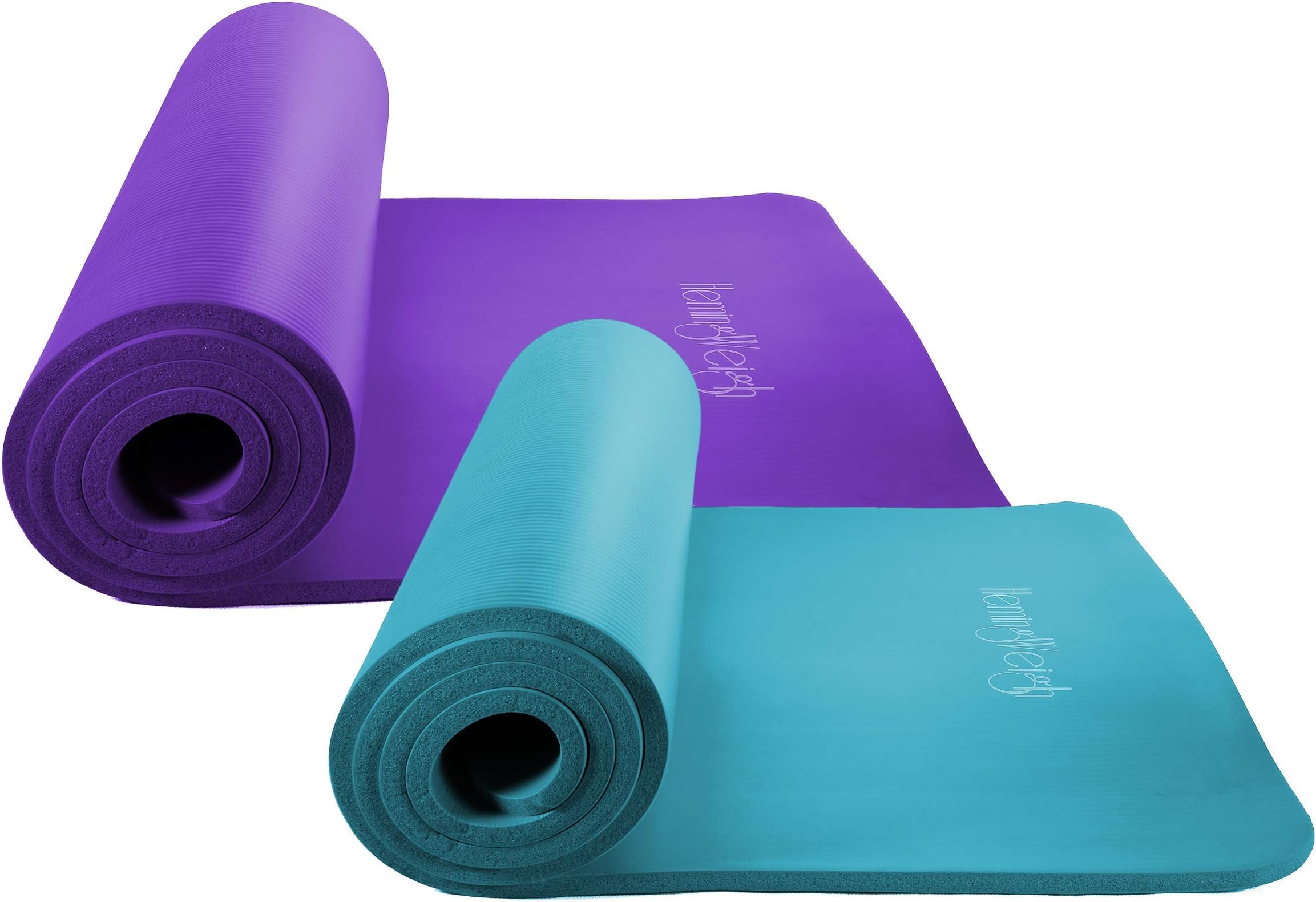 HemingWeigh Extra Thick High Density Exercise Yoga Mat with Carrying Strap for Exercise, Yoga and Pilates