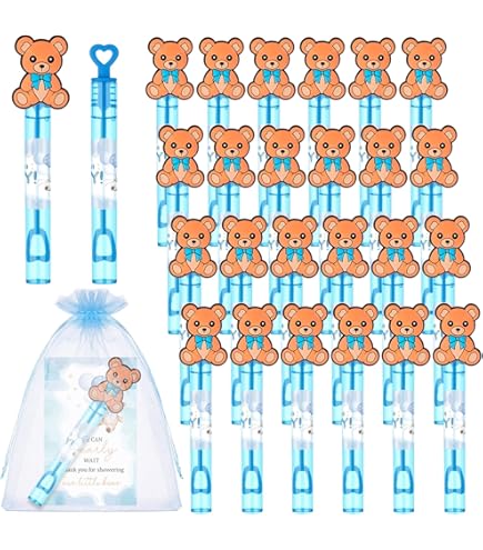 Girl Baby Shower Bubble Wands - 50 Pcs Pink Bubble Party Favors With Stickers